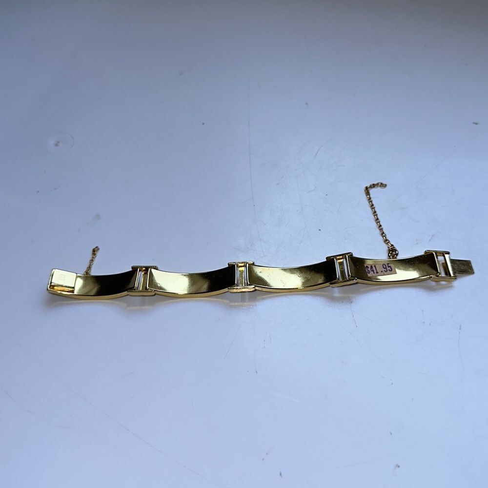 Vintage new with tags Damascene black & gold filigree bracelet - Picture 4 of 6
